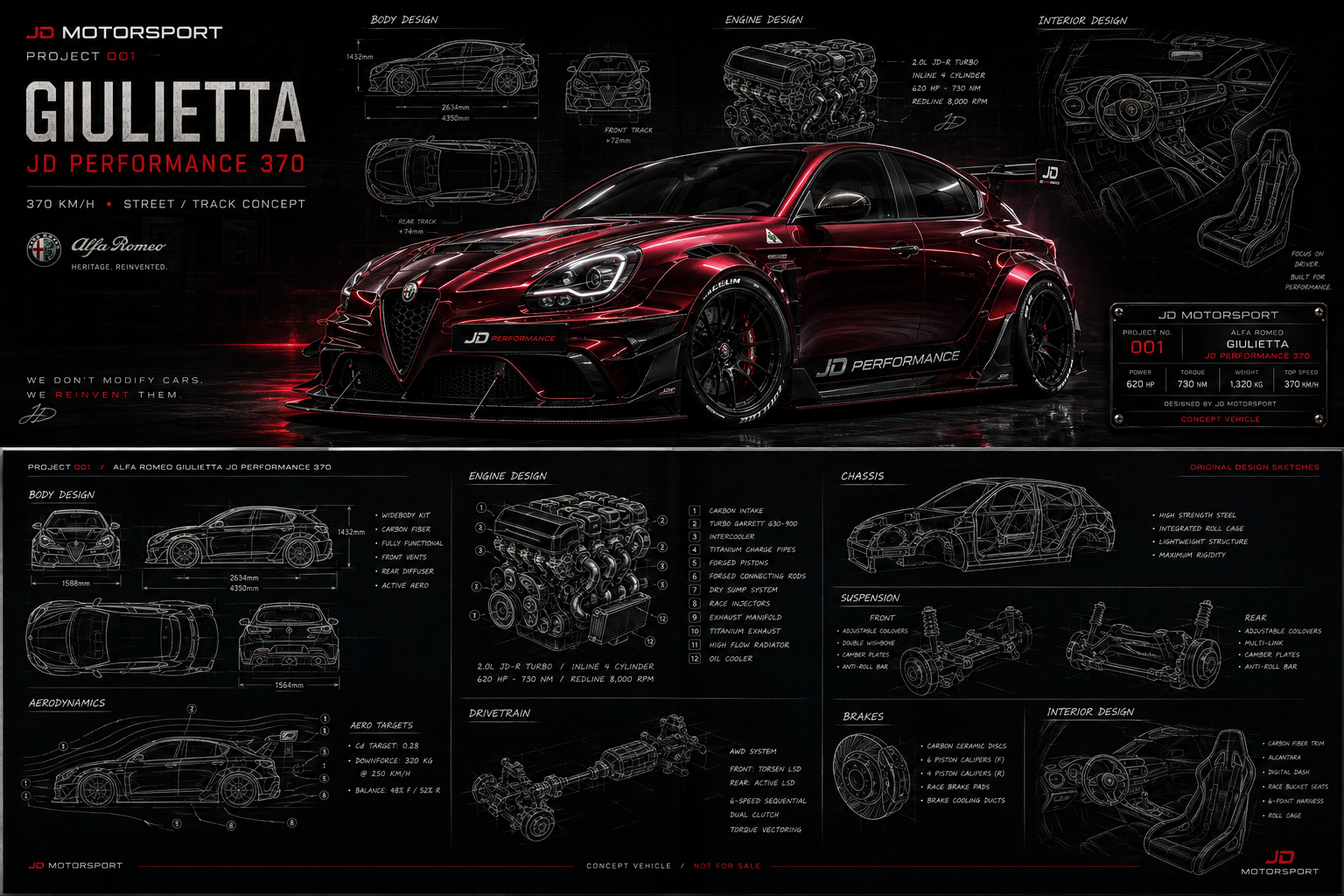 Bocetos originales de diseño del Giulietta